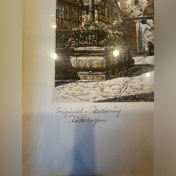 Heiner Krasser Two Original Etchings of Rothenburg Plonlein, Pencil Signed - Picture 7 of 8
